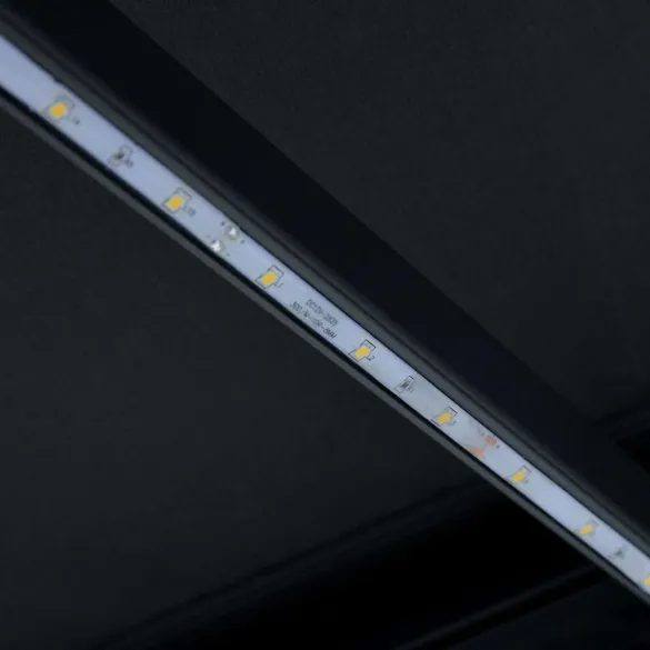 Copertină Retractabilă cu LED Solar - 450x300 cm - Antracit
