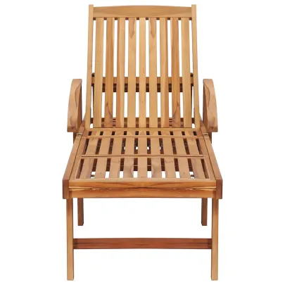 Set 2 Șezlonguri cu Masă - Lemn de Tec Masiv | Livrare Gratuită