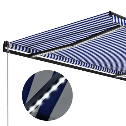 Copertină Retractabilă cu LED și Panou Solar | 300x250 cm