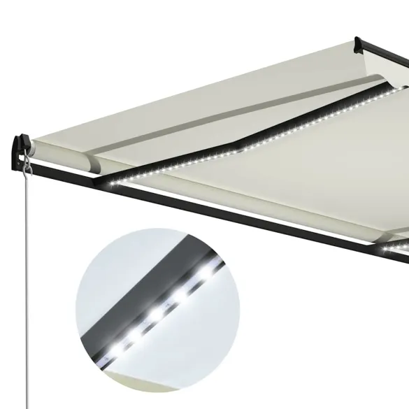 Copertină retractabilă cu LED solar - 300x250 cm | Livrare gratuită