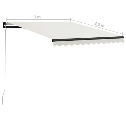 Copertină retractabilă cu LED solar - 300x250 cm | Livrare gratuită