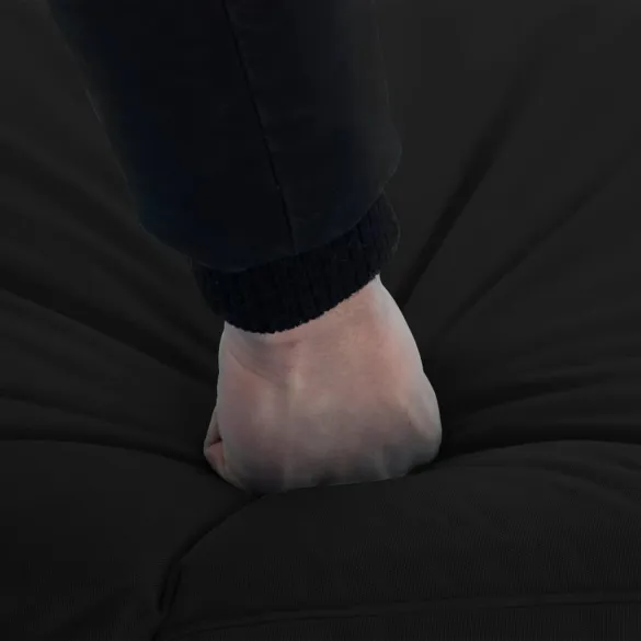 Șezlong Pliabil Negru Oxford Impermeabil | Livrare Gratuită