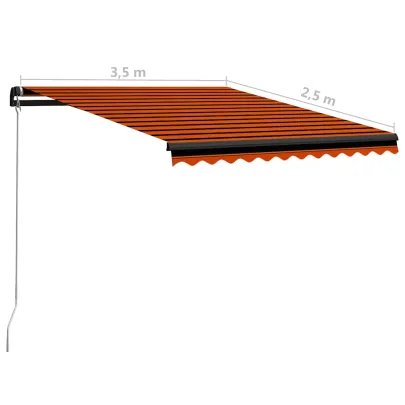 Copertină Retractabilă LED cu Panou Solar - 350x250 cm