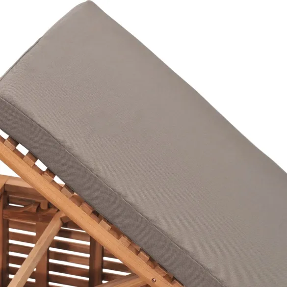 Șezlong Lemn Tec cu Pernă - Livrare Gratuită Rapidă