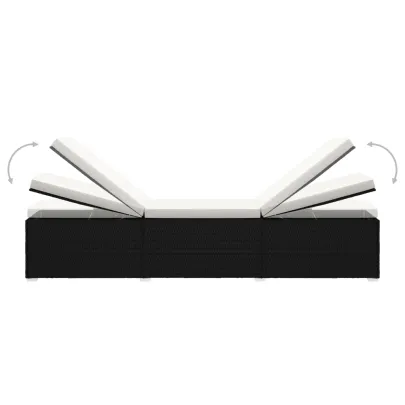 Set Șezlonguri Grădină cu Masă - Negru Ratan | Livrare Gratuită