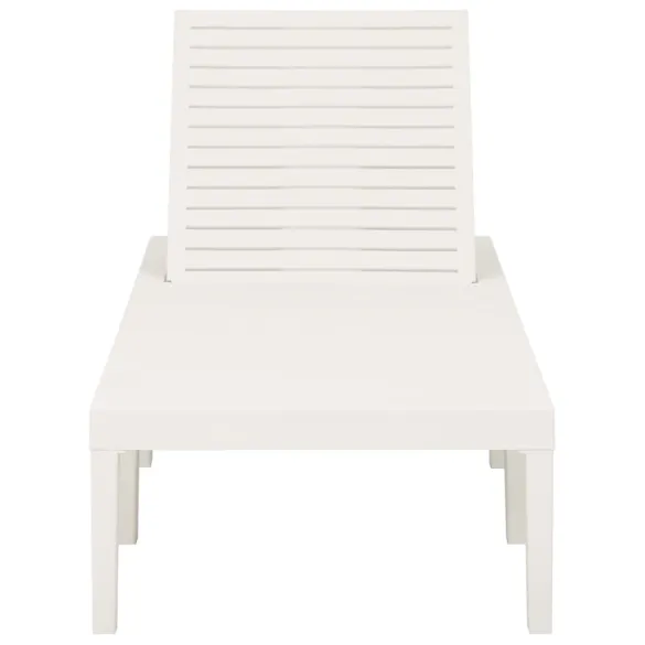 Șezlong Plastic Alb - 5 Poziții Reglabile, Livrare Gratuită