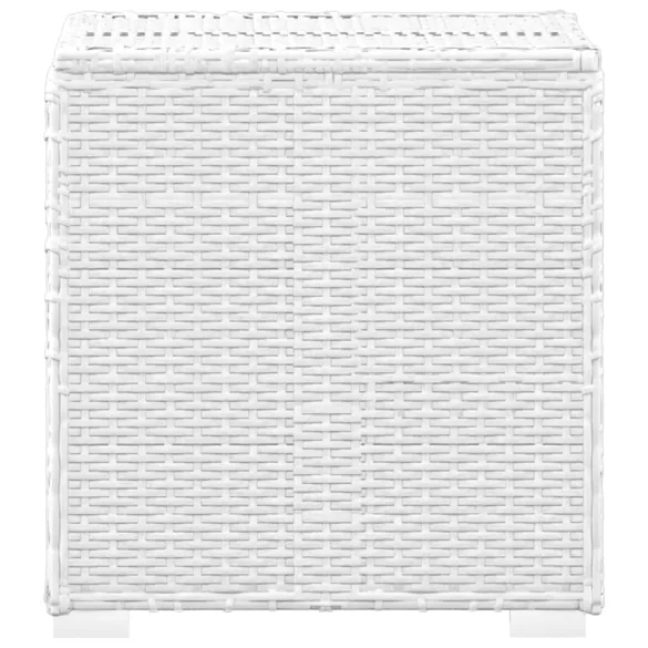 Set Șezlong Grădină cu Masă Alb - Poliratan Rezistent