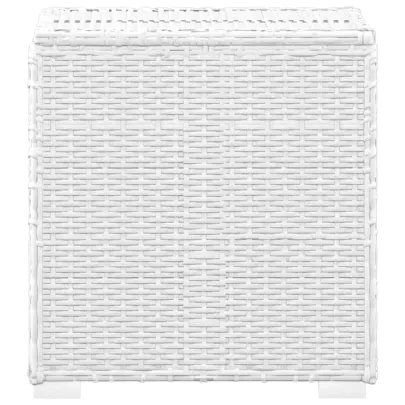 Set Șezlong Grădină cu Masă Alb - Poliratan Rezistent