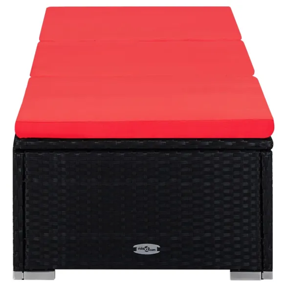 Set Șezlonguri cu Masă Ratan Negru - Livrare Gratuită