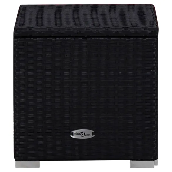 Set Șezlonguri cu Masă Ratan Negru - Livrare Gratuită