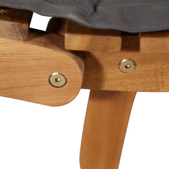 Șezlonguri Lemn Acacia cu Pernă - Set 2, Gri | Livrare Gratuită