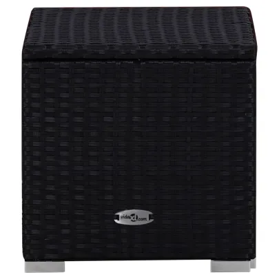 Set Șezlonguri cu Masă Ratan Negru - Livrare Gratuită