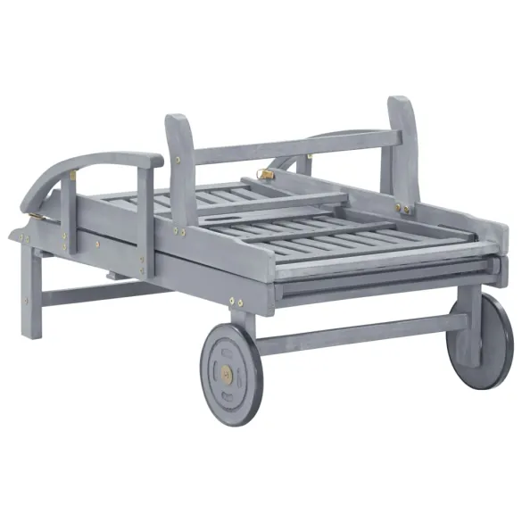 Șezlong Acacia cu Pernă | Lemn Masiv | Livrare Gratuită