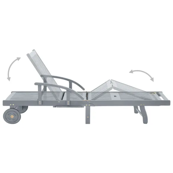 Șezlong Acacia cu Pernă Reglabil - Livrare Gratuită