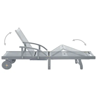 Șezlong Acacia cu Pernă Reglabil - Livrare Gratuită