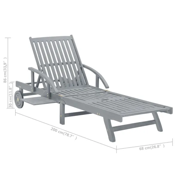 Șezlong Acacia cu Pernă - Livrare Gratuită și Plata la Livrare Șezlong Acacia cu Pernă - Livrare Gratuită și Plata la Livrare