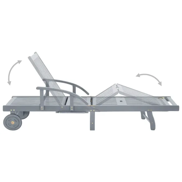 Șezlong Lemn Acacia cu Pernă - Livrare Gratuită