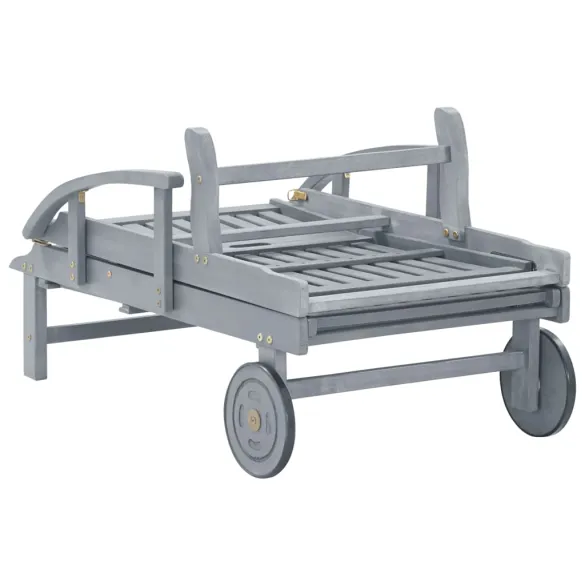 Șezlong Lemn Acacia cu Pernă - Livrare Gratuită