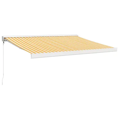 Copertină Retractabilă 3,5x2,5m Galben-Alb - Livrare Gratuită