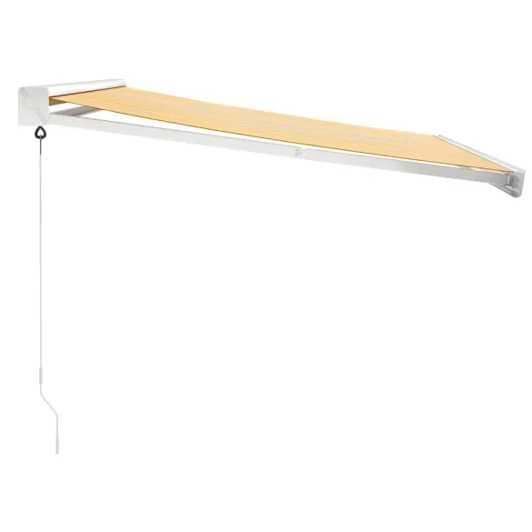 Copertină Retractabilă 3,5x2,5m Galben-Alb - Livrare Gratuită