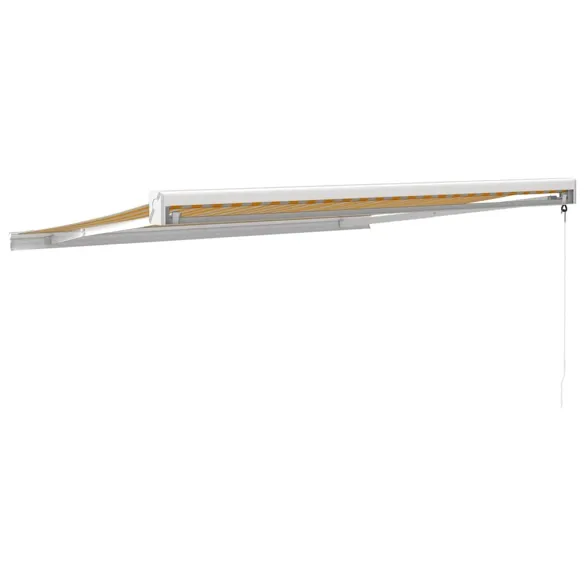 Copertină Retractabilă 3,5x2,5m Galben-Alb - Livrare Gratuită