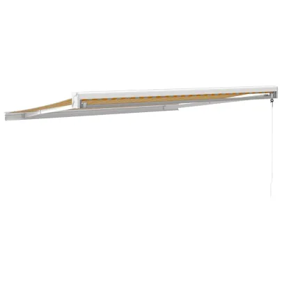 Copertină Retractabilă 3,5x2,5m Galben-Alb - Livrare Gratuită