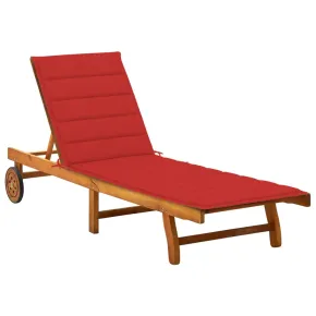 Șezlong Acacia cu Pernă Reglabil - Livrare Gratuită