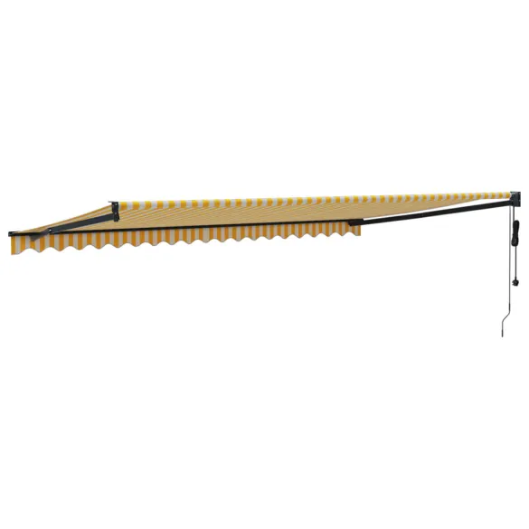 Copertină Automată Retractabilă 5x3m - Galben/Alb | Livrare Gratuită