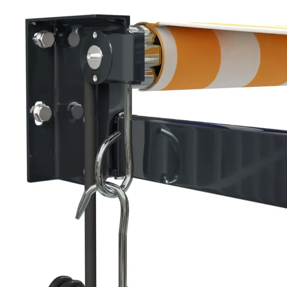 Copertină Automată Retractabilă 5x3m - Galben/Alb | Livrare Gratuită