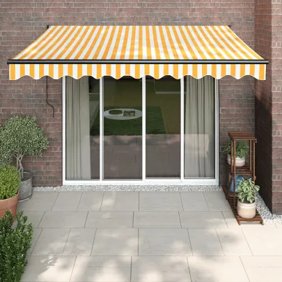 Copertină Automată Retractabilă 3x2,5m - Galben/Alb