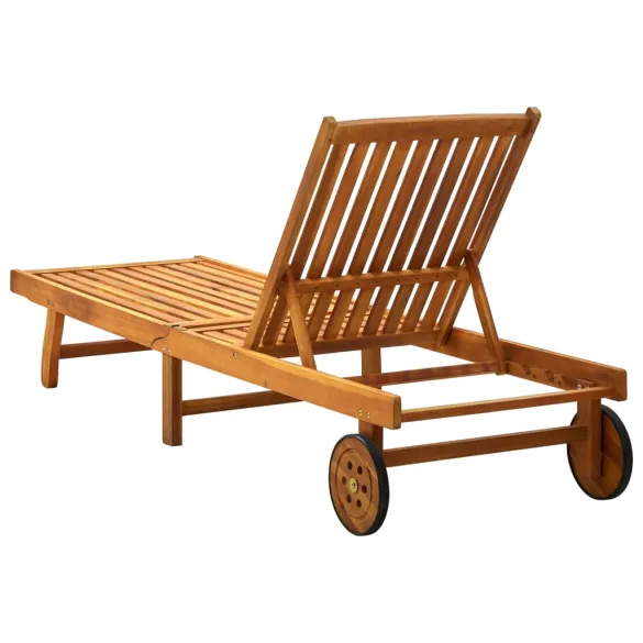 Șezlong Lemn Acacia Reglabil cu Masă - Livrare Gratuită Șezlong Lemn Acacia Reglabil cu Masă - Livrare Gratuită
