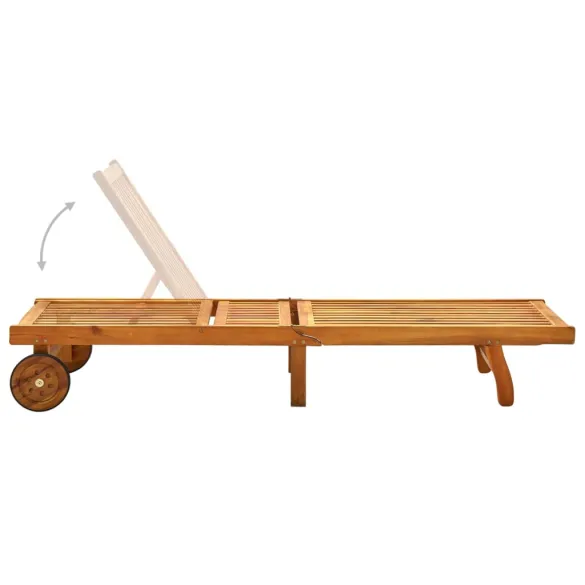 Șezlong Lemn Acacia Reglabil cu Masă - Livrare Gratuită Șezlong Lemn Acacia Reglabil cu Masă - Livrare Gratuită