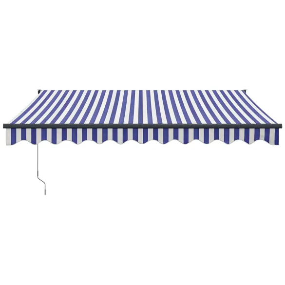 Copertină Automată Retractabilă 3x2,5m - Albastru/Alb - Livrare Gratuită