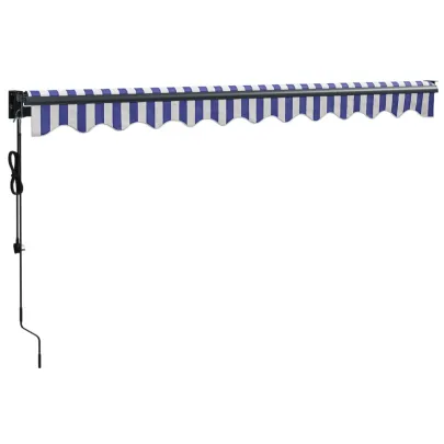 Copertină Automată Retractabilă 3x2,5m - Albastru/Alb - Livrare Gratuită