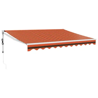 Copertină retractabilă automată - portocaliu și maro - 3,5x2,5 m