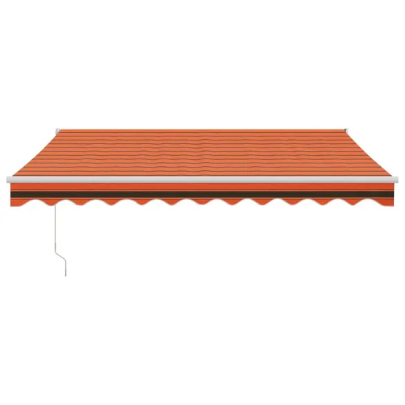 Copertină retractabilă automată - portocaliu și maro - 3,5x2,5 m