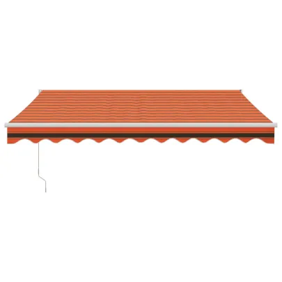 Copertină retractabilă automată - portocaliu și maro - 3,5x2,5 m
