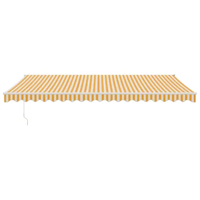Copertină Automată Retractabilă 5x3m - Galben/Alb - Livrare Gratuită