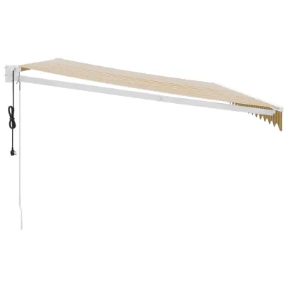 Copertină Automată Retractabilă 5x3m - Galben/Alb - Livrare Gratuită