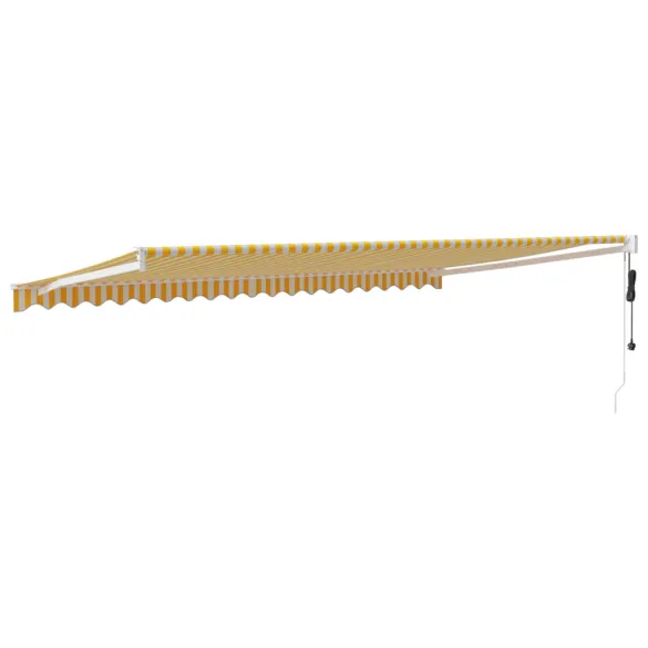 Copertină Automată Retractabilă 5x3m - Galben/Alb - Livrare Gratuită