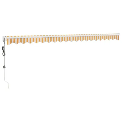 Copertină Automată Retractabilă 5x3m - Galben/Alb - Livrare Gratuită