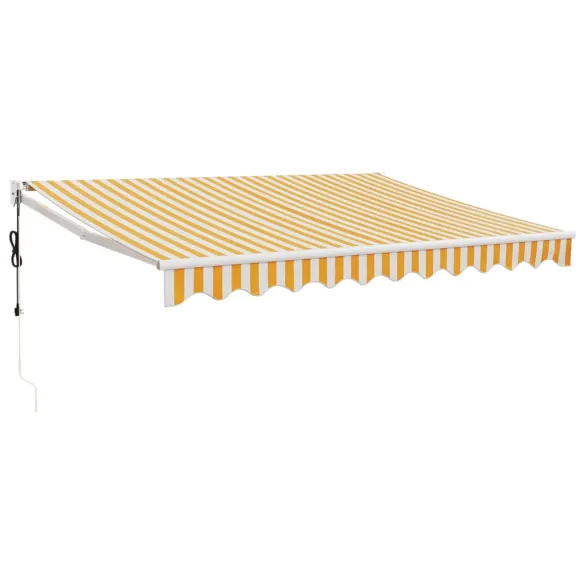 Copertină Automată Retractabilă 3,5x2,5 m - Galben/Alb