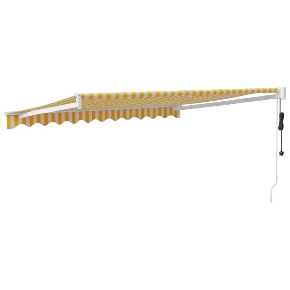 Copertină Automată Retractabilă 3,5x2,5 m - Galben/Alb