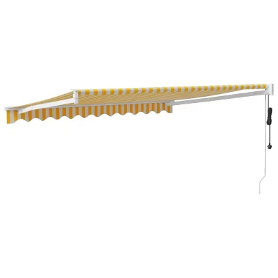 Copertină Automată Retractabilă 3,5x2,5 m - Galben/Alb