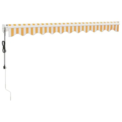 Copertină Automată Retractabilă 3,5x2,5 m - Galben/Alb