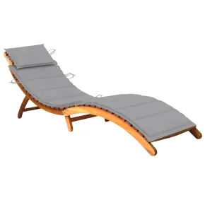 Șezlong Grădină cu Pernă - Lemn Acacia Masiv | Livrare Gratuită