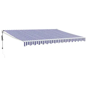 Copertină Automată Retractabilă 4x3m - Albastru/Alb | Livrare Gratuită 2