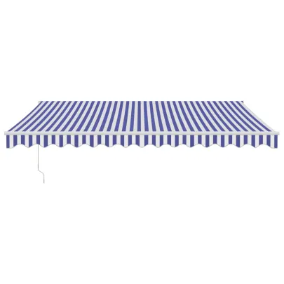 Copertină Automată Retractabilă 4x3m - Albastru/Alb | Livrare Gratuită