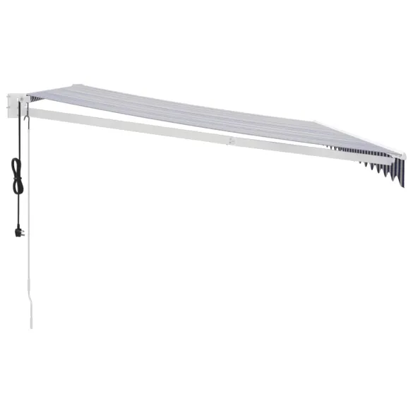 Copertină Automată Retractabilă 4x3m - Albastru/Alb | Livrare Gratuită