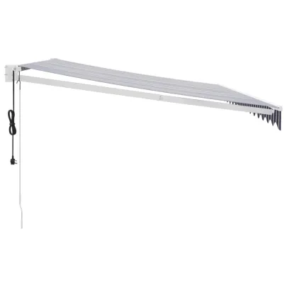 Copertină Automată Retractabilă 4x3m - Albastru/Alb | Livrare Gratuită